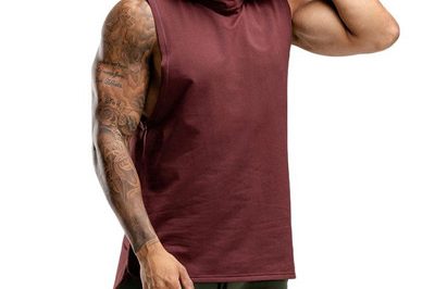 Fitness mens sleeveless hoodie (3)