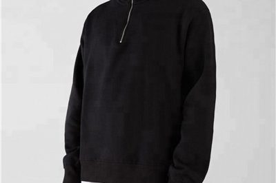 Wholesale zip cotton hoodie without hood (4)